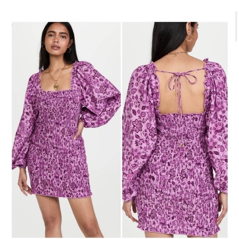 NWT Free People Smock It To Me Minidress. Size small in azalea purple